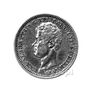 Karol Albert 1831 - 1849, 10 lirów 1833, Aw: Głowa w pr...