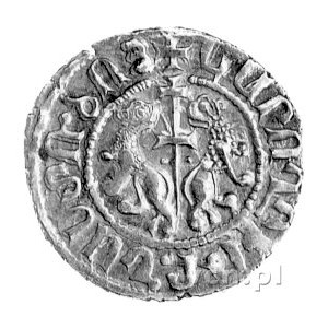 Leo I 1185- 1219, tram, Aw: Król na tronie i napis w ot...