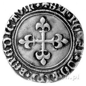 Ludwik XI 1461- 1483, grosz, Aw: Trzy lilie pod koroną ...