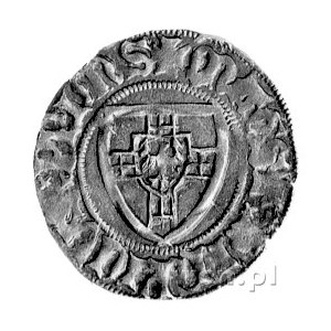 Henryk von Plauen 1410- 1413, szeląg, Aw: Tarcza Wielki...