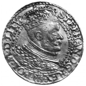 dukat dla Ziem Pruskich 1585, Malbork, Aw: Popiersie kr...