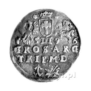 trojak 1596, Wilno, data poniżej herbów, Kurp. 2143 R4,...