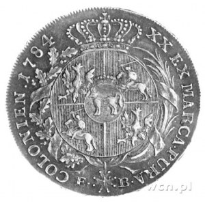 półtalar 1784, Warszawa, Plage 370, ładna moneta ze sta...