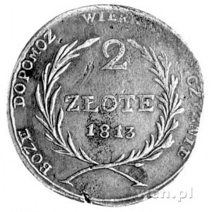 2 złote 1813, Zamość, Plage 125, ładnie zachowany egzem...