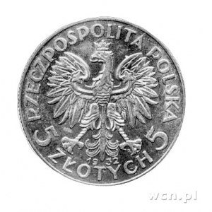 5 złotych 1932, Warszawa, Głowa kobiety, ładny stan zac...