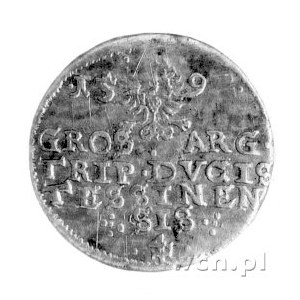 trojak 1592, Cieszyn, F.u S. 2981, bardzo rzadka moneta...