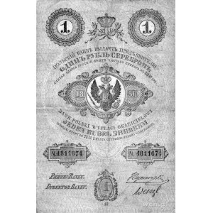1 rubel srebrem 1851, podpisy: Tymowski i Wentzl, Pick ...