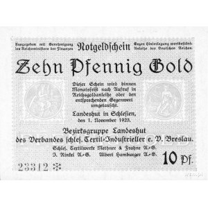 Kamienna Góra /Landeshut/- 10 fenigów w złocie 1.11.192...