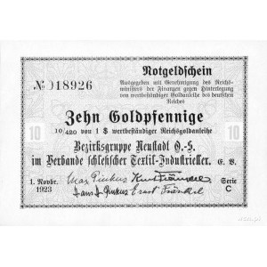Prudnik /Neustadt/- 10 fenigów w złocie 1.11.1923, A. K...