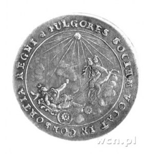 medalik koronacyjny Marii Kazimiery 1676 r, Aw: Popiers...