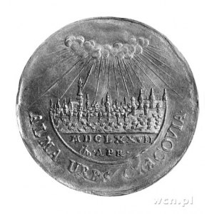 medal Jana III Sobieskiego 1677 r., Aw: Popiersie w tod...