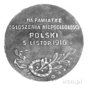 medal wybity z okazji ogłoszenia Niepodległości Polski ...