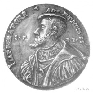 medal Karola V 1531 r., Aw: Popiersie cesarza w lewo i ...