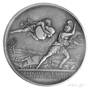 medal autorstwa Galle i Andrieu na odwrót Wielkiej Armi...