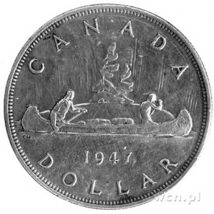 1 dolar 1947, Aw: Głowa króla Jerzego VI, Rw: Łódź indi...