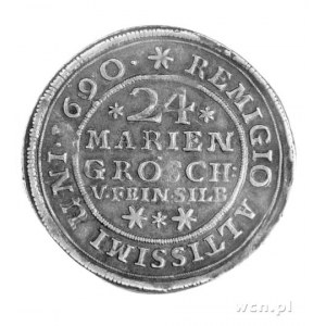 gulden 1690, Aw: Dziki człowiek, Rw: Napisy, Dav. 336, ...