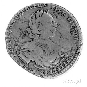 połtina 1719, Moskwa, Aw: Popiersie bez znaku mincerza,...