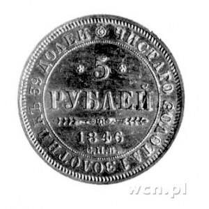 5 rubli 1846, Sankt Petersburg, Aw: Orzeł dwugłowy, Rw:...