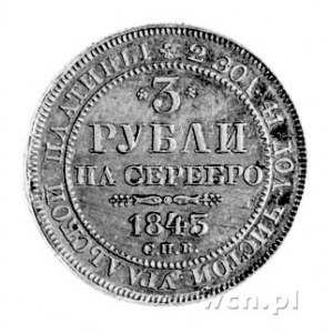 3 ruble 1843, Sankt Petersburg, Aw: Orzeł dwugłowy, Rw:...