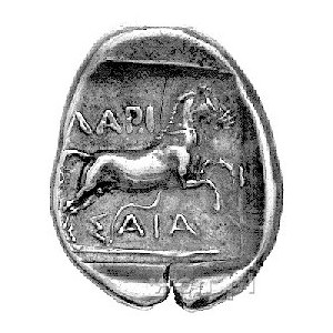 Tessalia- Larissa, drachma 450-400 pne, Aw: Nagi młodzi...