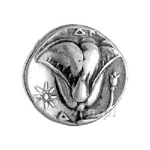 Rodos, didrachma 387- 304 pne, Aw: Głowa Heliosa trzy c...