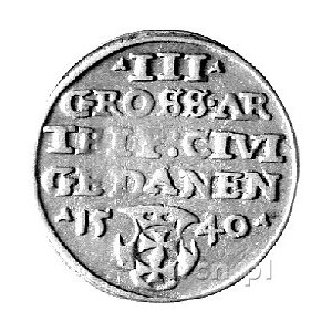 trojak 1540, Gdańsk, Kurp. 524 R1, Gum. 573