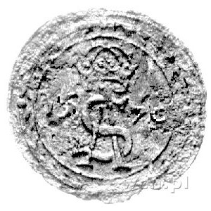 liczman z mennicy wileńskiej z 1570 roku. Aw: Monogram ...