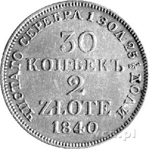 30 kopiejek = 2 złote 1840, Warszawa, Plage 379, odmian...
