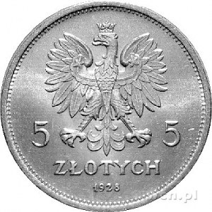 5 złotych 1928, Warszawa, Nike, ładnie zachowana moneta