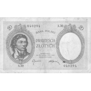 20 złotych 28.02.1919, A.30 040294, Pick 55