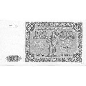 100 złotych 1.07.1948, Ser.AA 0000000, Pick-, druk w ko...