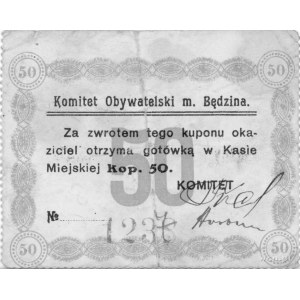 Będzin- 10 kopiejek ważne do 1.01.1915 emitowane przez ...