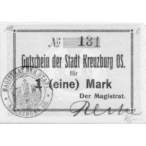 Kluczbork (Kreuzburg)- 1 marka (1914) emitowana przez M...