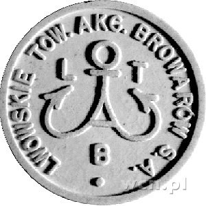 Browary Lwowskie- 1 złoty, Aw: Nominał 1 w wieńcu, Rw: ...
