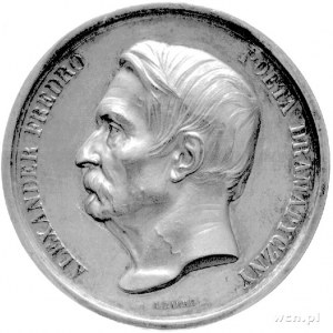 medal sygnowany A. Barre poświęcony Aleksandrowi Fredrz...