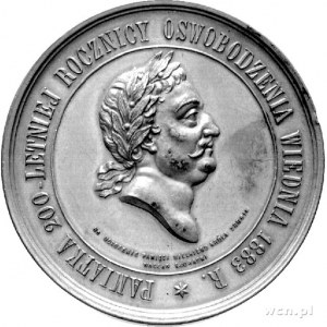 medal wybity w 1883 r z okazji 200-lecia Odsieczy Wiede...