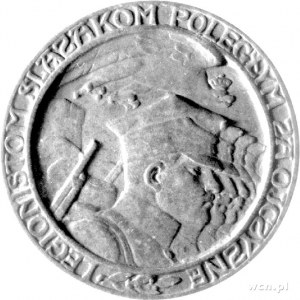 medal autorstwa J. Raszki poświęcony poległym legionist...
