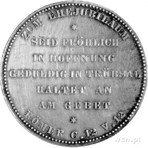 medal autorstwa E. Weiganda z okazji jubileuszu pary ce...