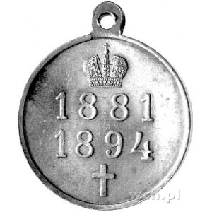 medal pośmiertny cara Aleksandra III 1894 r., Aw: Głowa...