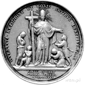 medal papieża Leona XIII 1881 r., Aw: Popiersie papieża...