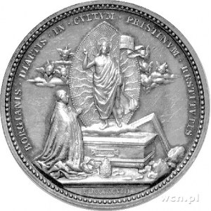 medal papieża Leona XIII 1893 r., Aw: Popiersie papieża...