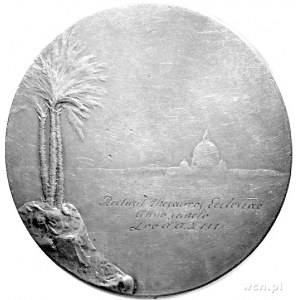 medal papieża Leona XIII 1900 r., Aw: Popiersie w prawo...