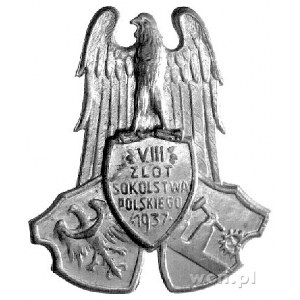dwie odznaki sokolskie- jedna VIII Zlotu Sokolstwa Pols...
