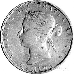 50 centów 1870, Aw: Głowa królowej Wiktorii, Rw: Nomina...