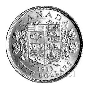 5 dolarów 1913, Aw: Popiersie króla Jerzego V, Rw: Tarc...