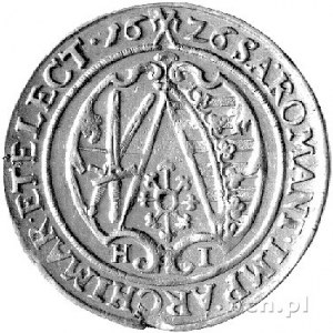 1/4 talara 1626, Aw: Popiersie z mieczem, Rw: Herb, lit...