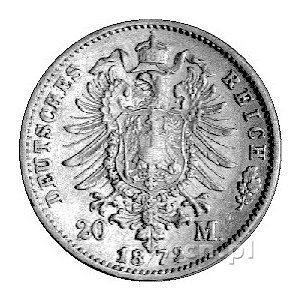 20 marek 1872, Karlsruhe, J. 184, złoto, 7,91 g.