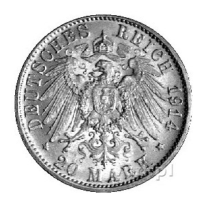 20 marek 1914, Berlin, J. 253, złoto, 7,97 g.
