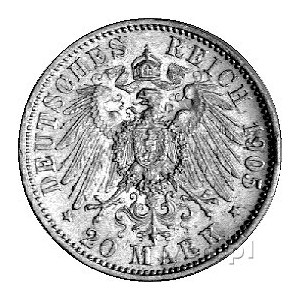 20 marek 1905, Muldenhütten, J. 268, złoto, 7,95 g.