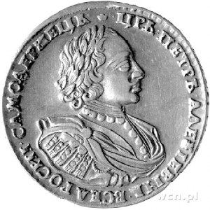 rubel 1720, Moskwa, Aw: Popiersie bez znaku medaliera, ...